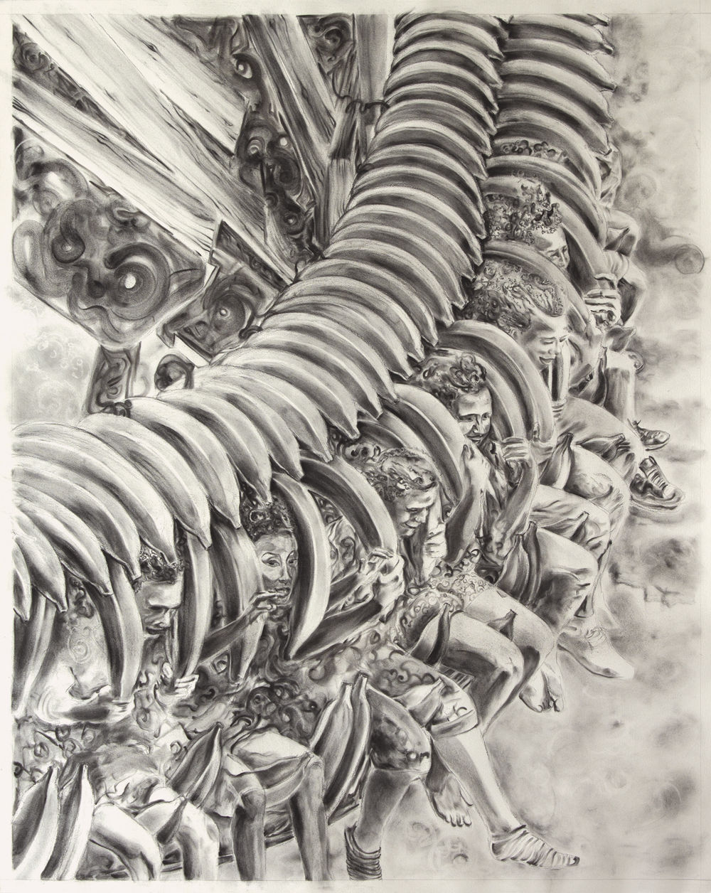 Régime Subanana, fusain 125x157 cm © Miguel Marajo 2018